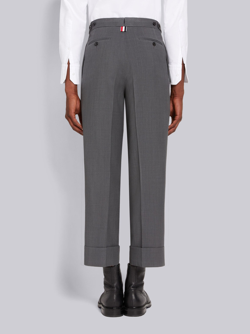 Medium Grey Wool Pique Suiting Single Pleat Trouser 3