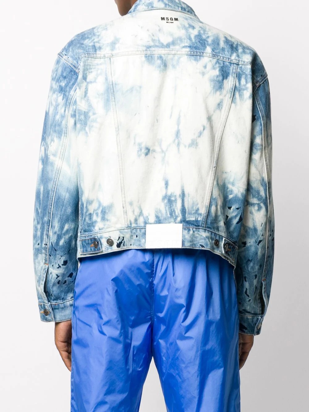 tie-dye print denim jacket - 4