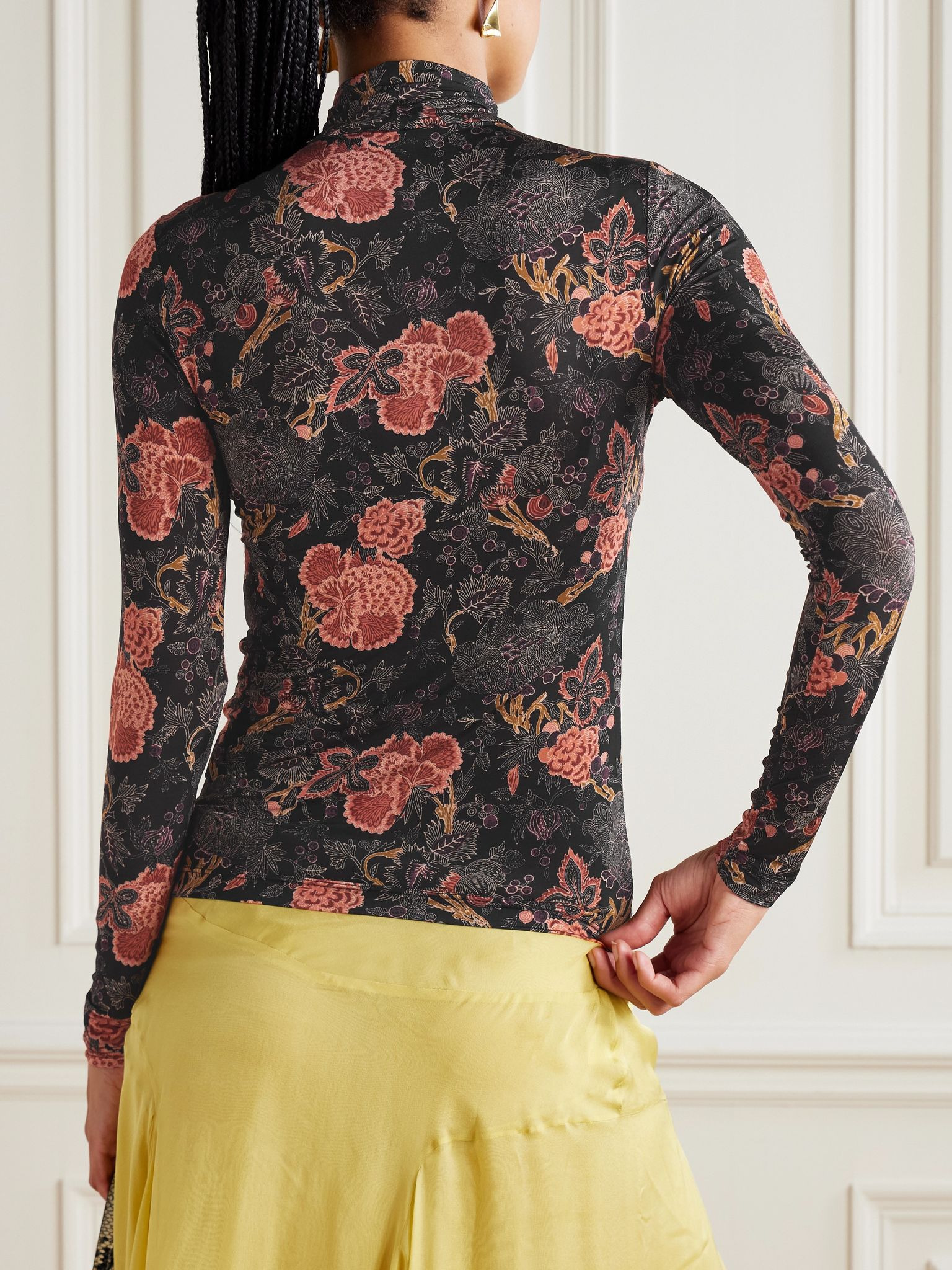 Aurelia printed stretch-jersey turtleneck top Multi - 3