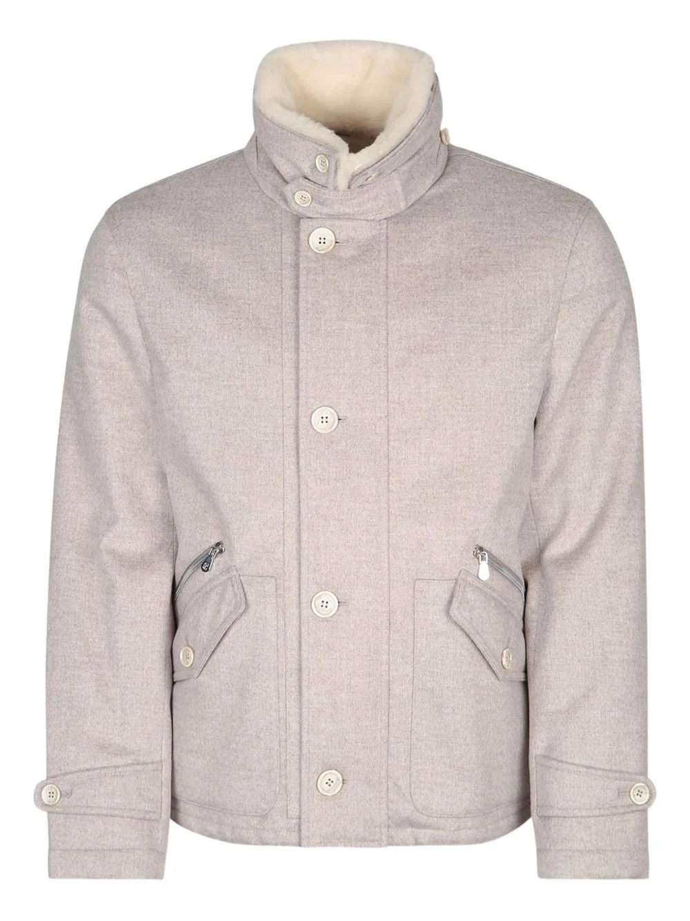collared button-fastening jacket - 1