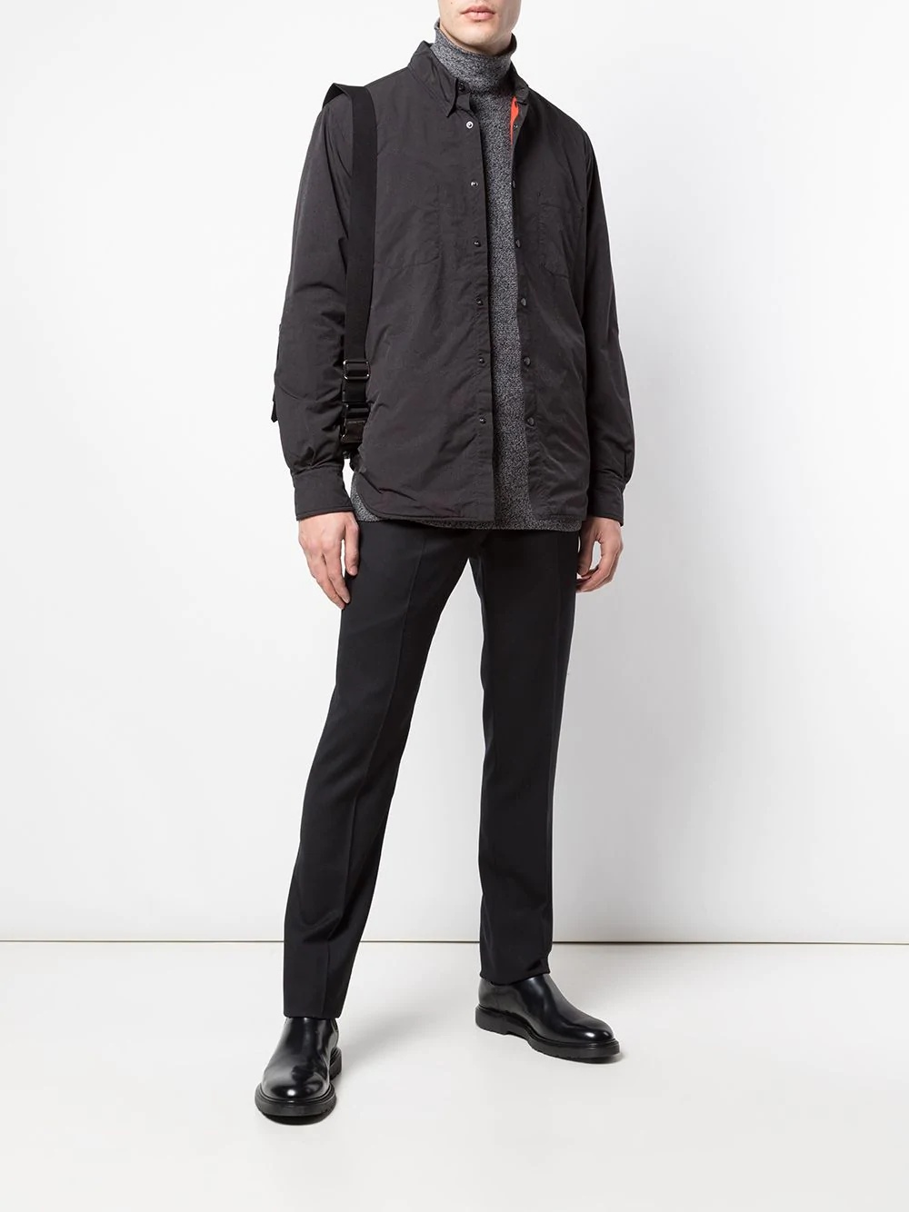 long sleeve wool-blend shirt - 3