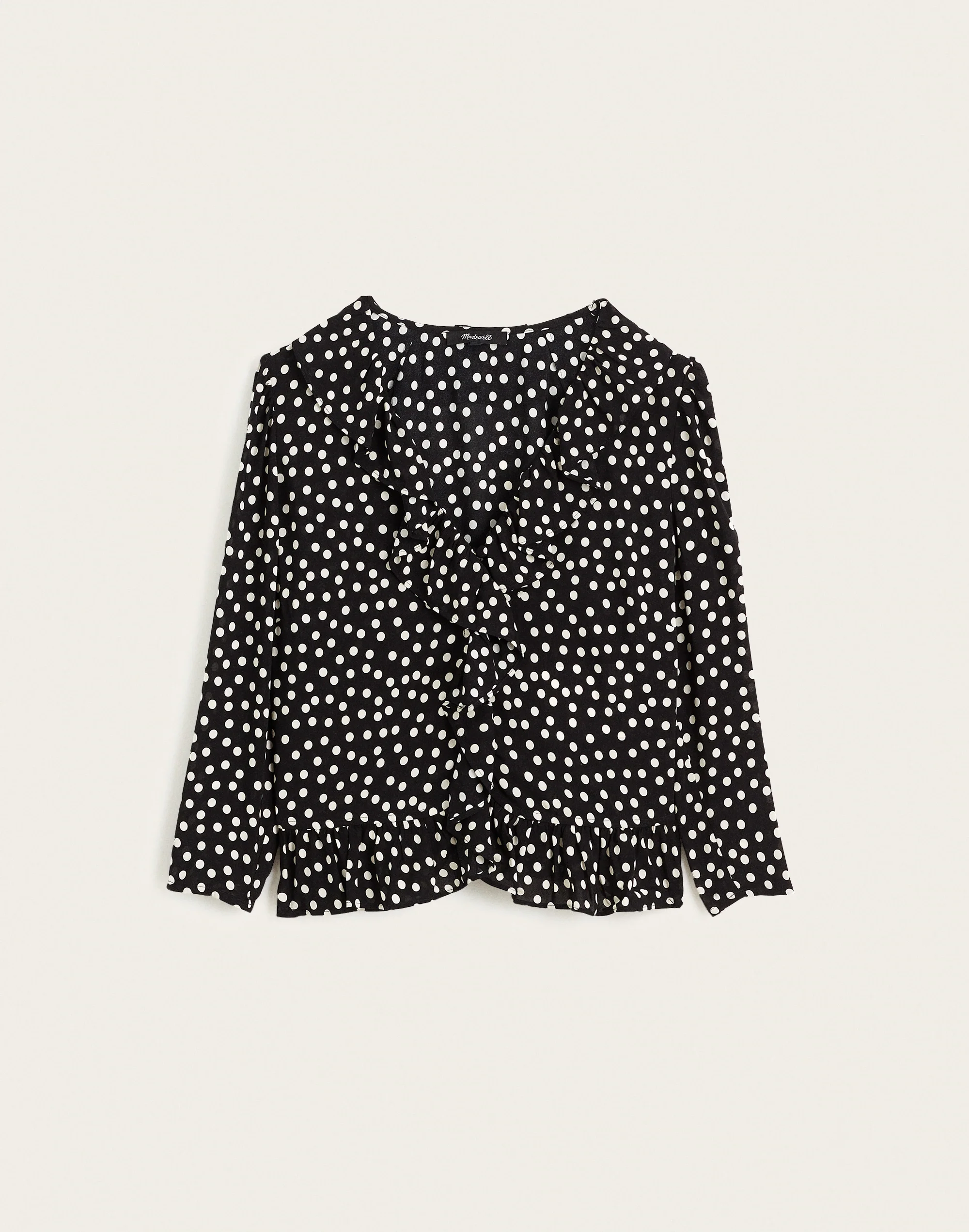 Ruffled V-Neck Shrunken Top - 1
