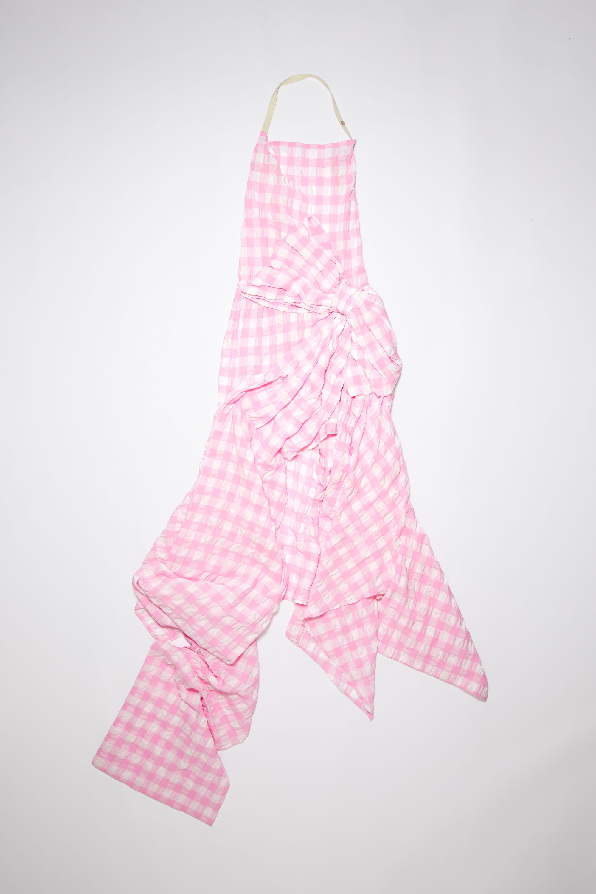Gingham bow dress - Pink - 7