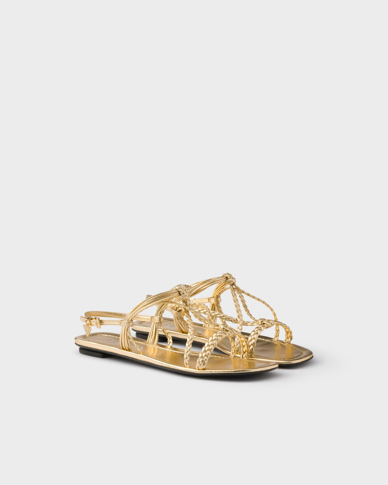Flat mordoré nappa leather sandals 1