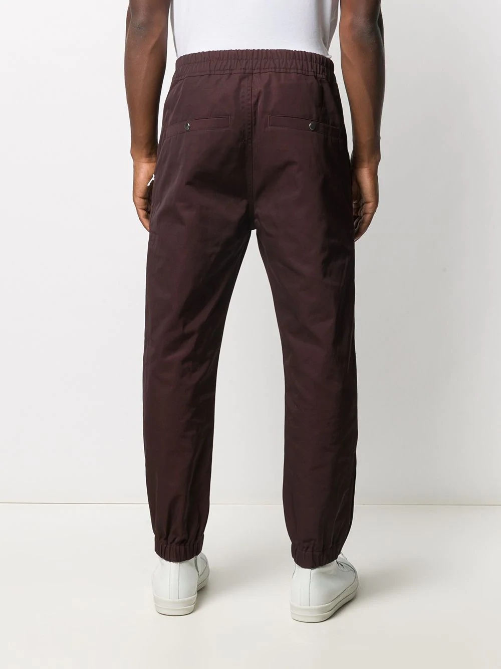 drawstring-waist straight trousers  - 4