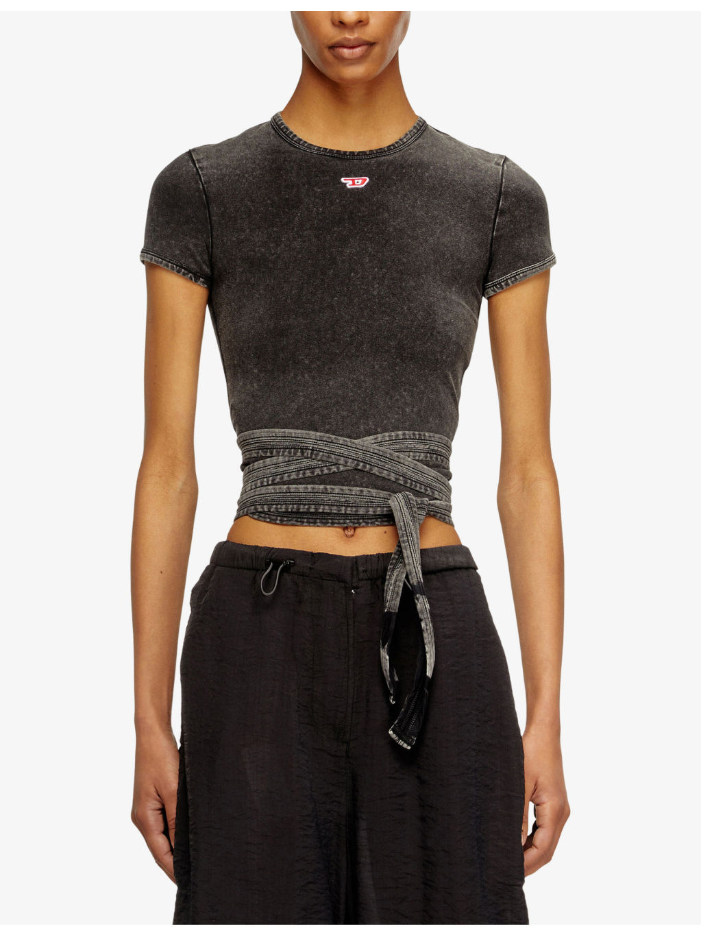 T-Bunny-Tail Wrap-Around Cotton-Jersey T-Shirt - 3