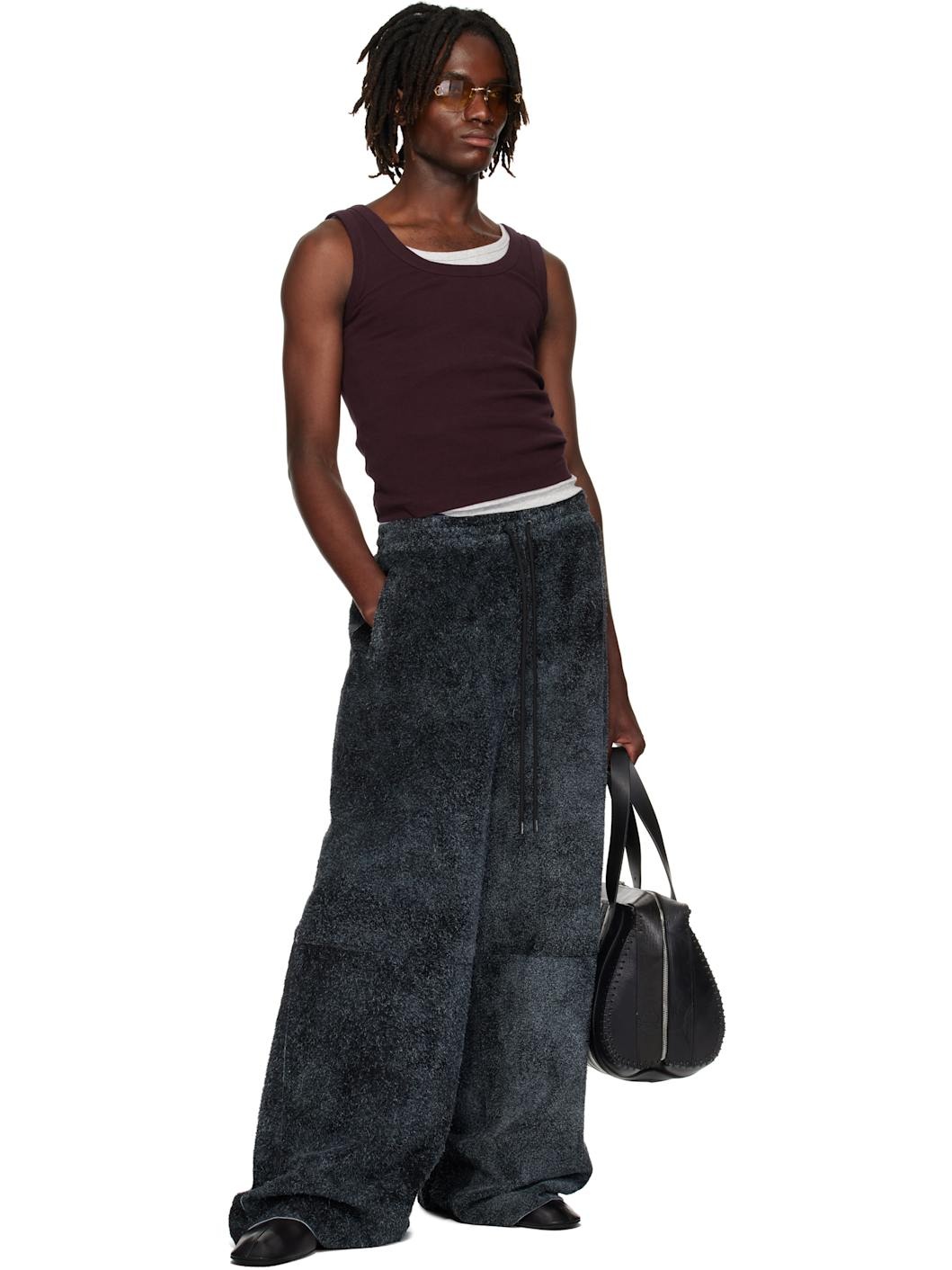 Gray Raw-Cut Bontans Suede Pants - 5