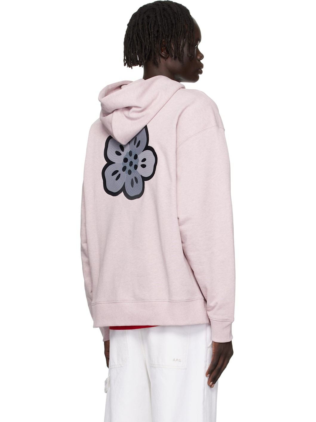 Pink Kenzo Paris 'Boke Flower' Embroidered Oversized Hoodie - 3