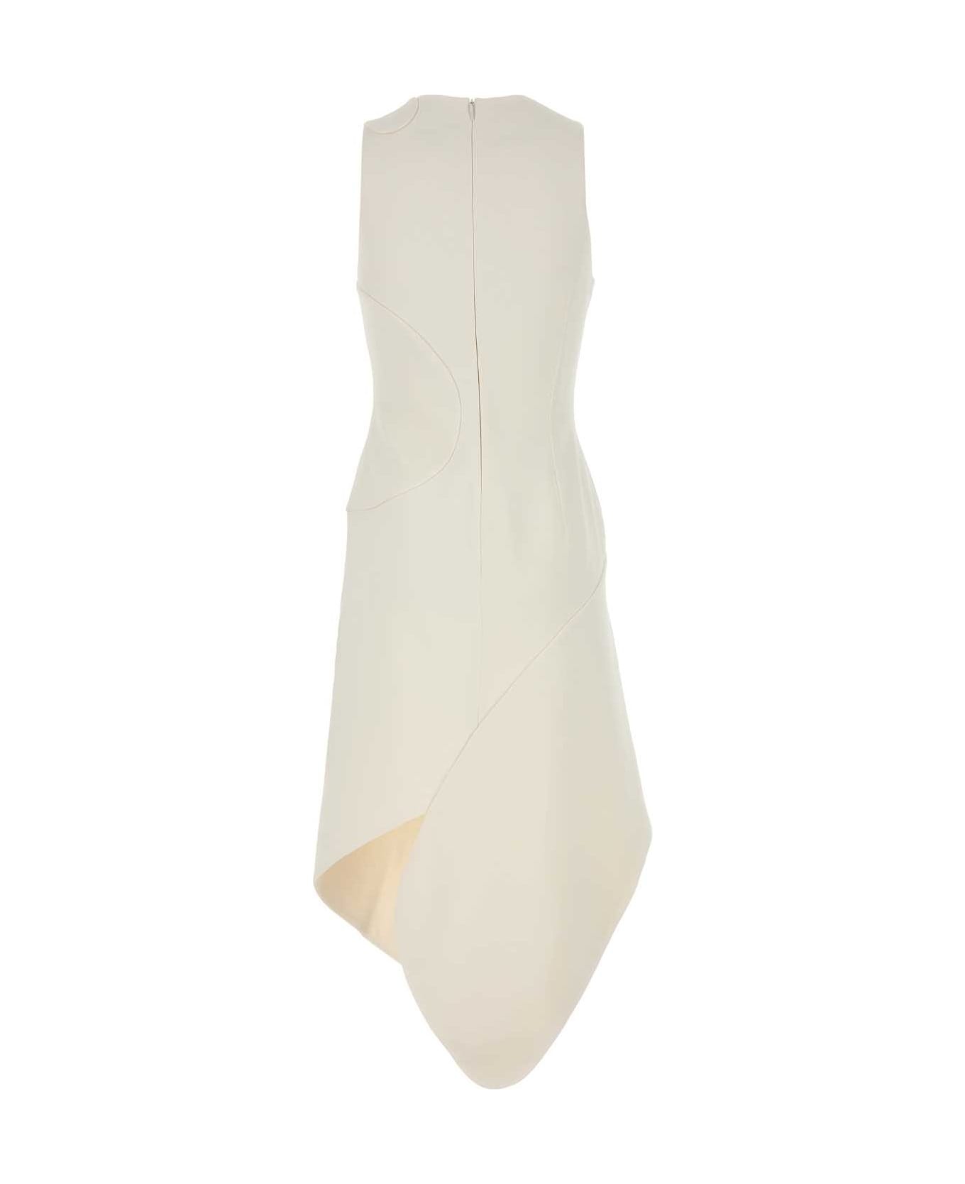 White Stretch Crepe Dress - 2