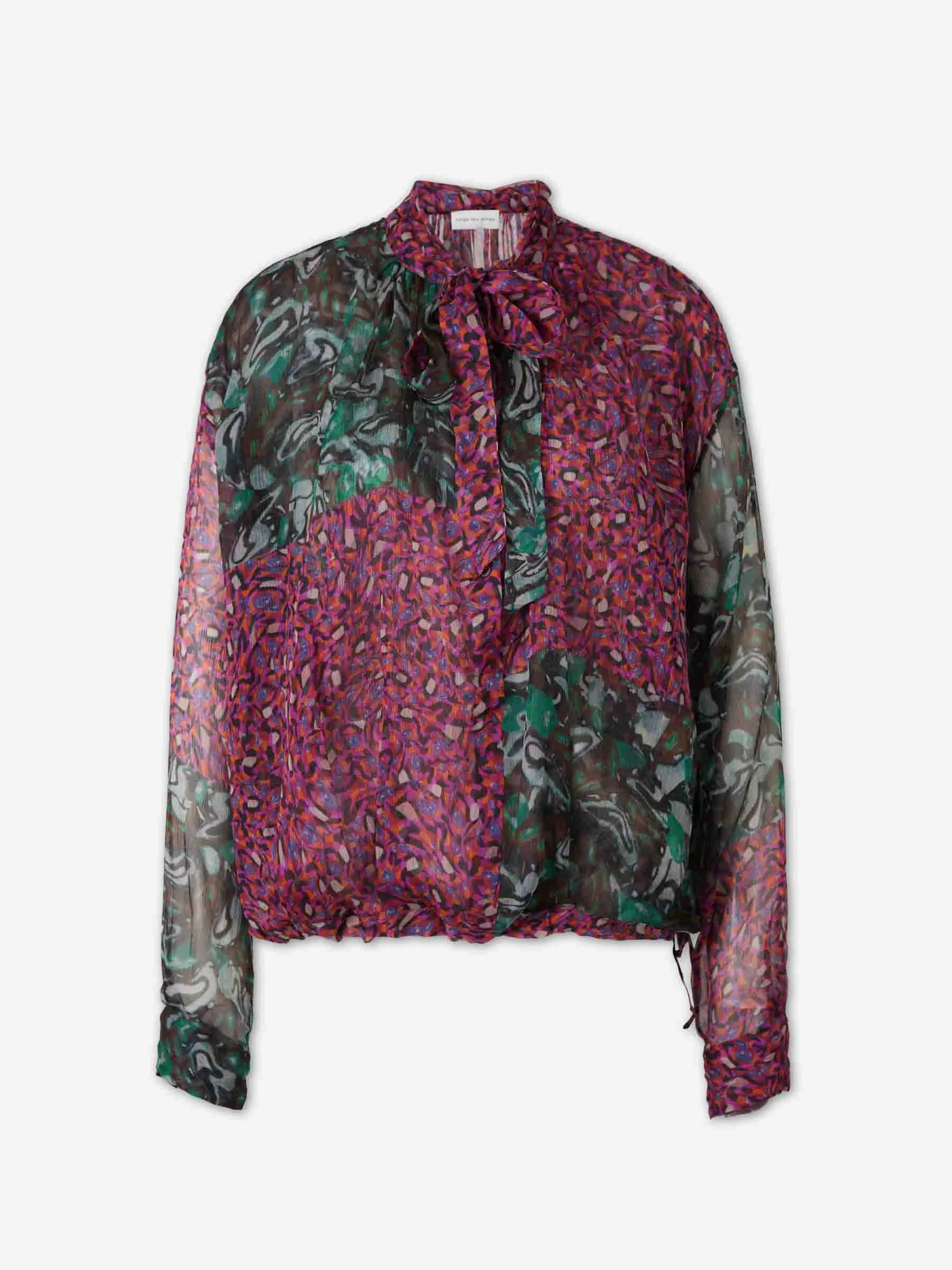 SILK BLOUSE WITH BOW - 1