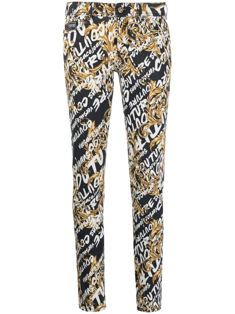 logo-print denim jeans 1