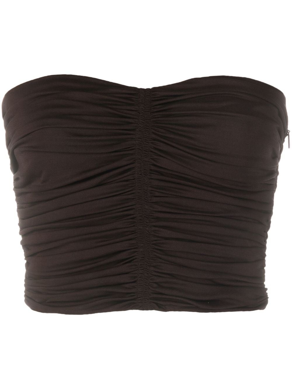 ruched strapless top - 1