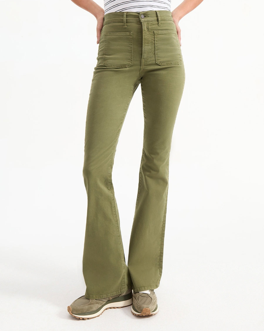 BEVERLY HIGH RISE SKINNY FLARE TWILL PANT - 3
