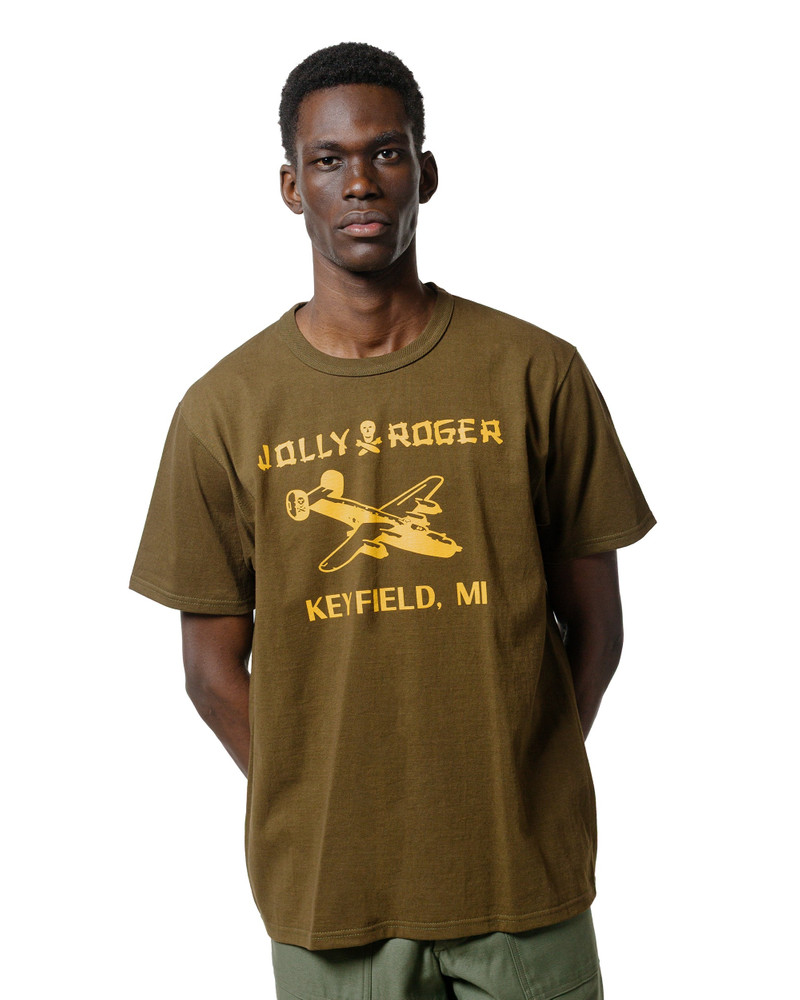 The Real McCoys MC25003 Military Tee / Jolly Roger, Key Field Olive outlook