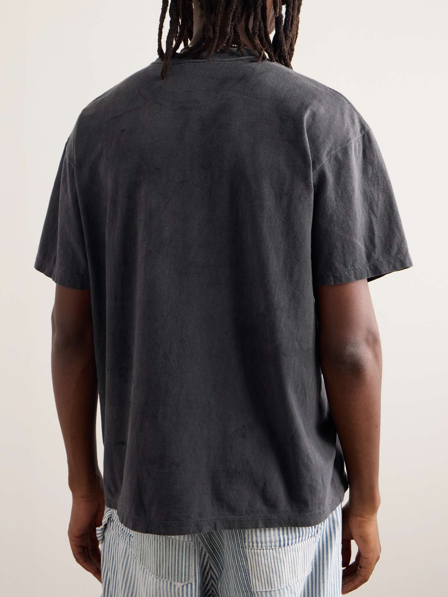 Logo-Print Paint-Splattered Cotton-Jersey T-Shirt - 3