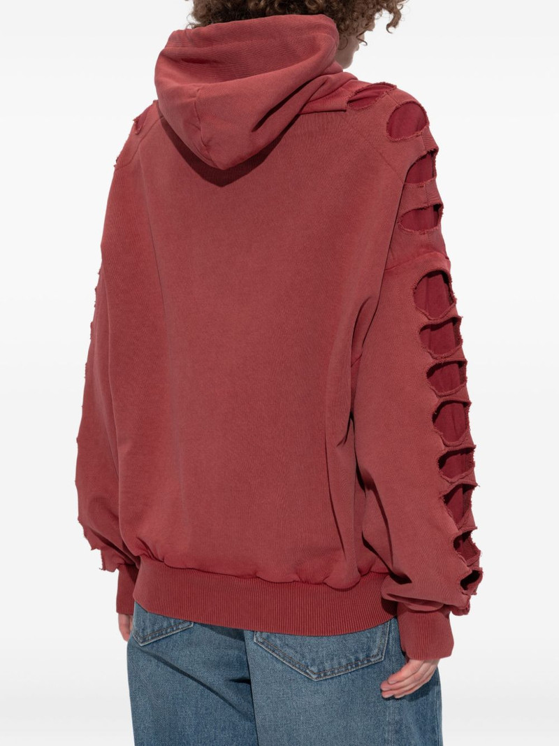 Shoulderless cut-out zip-up hoodie 4