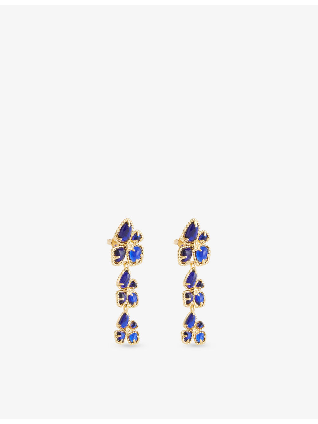 Bloom Dangles 12ct Gold-Plated Brass Drop Earrings - 2