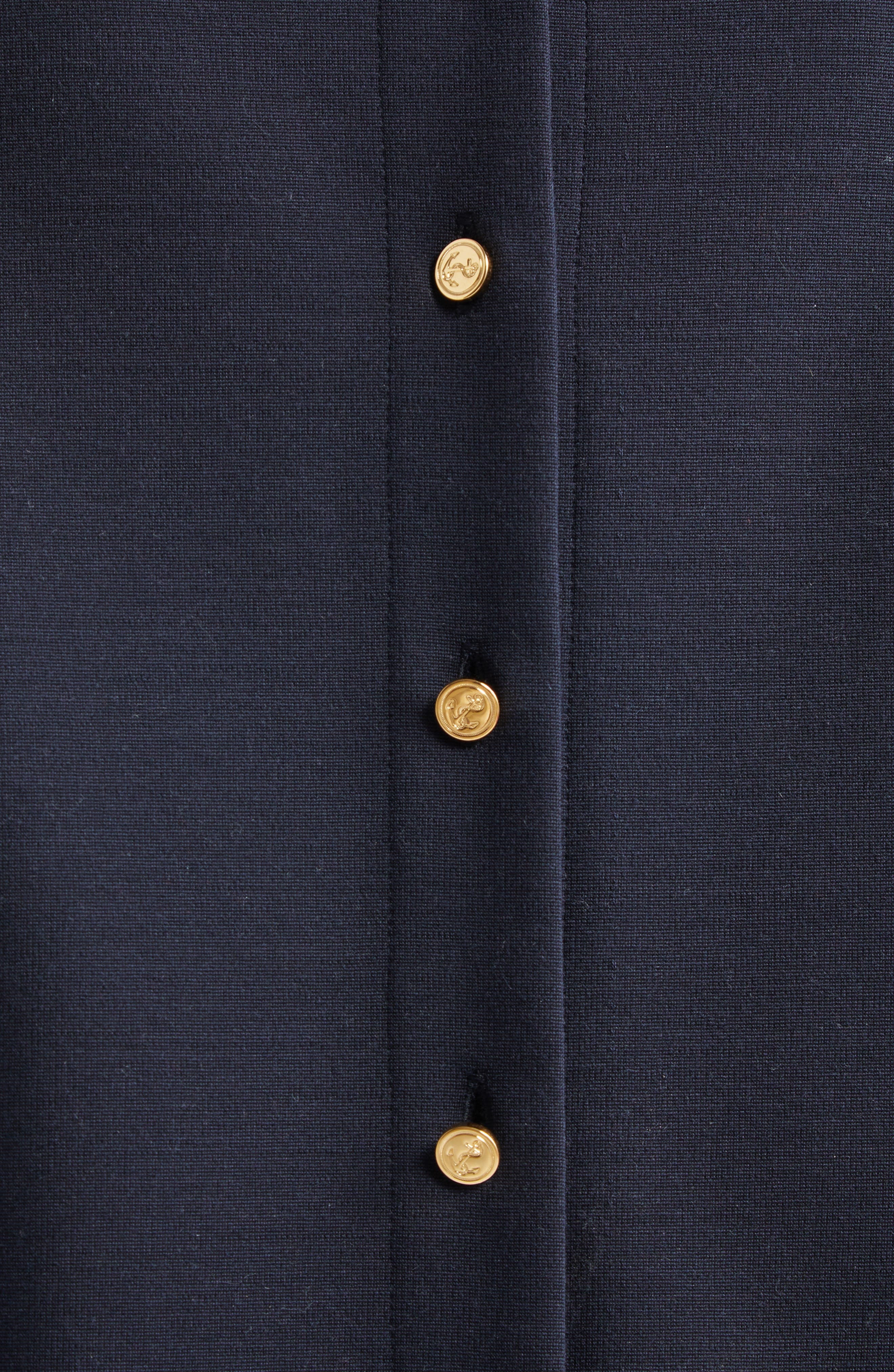 Thom Browne Long Sleeve Wool Blend Shift Dress in Navy at Nordstrom - 6