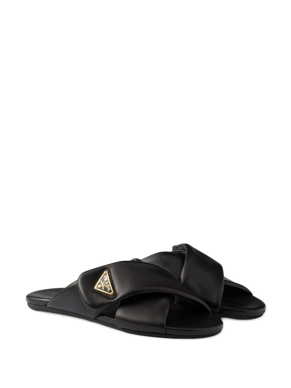 Padded nappa leather slides - 2
