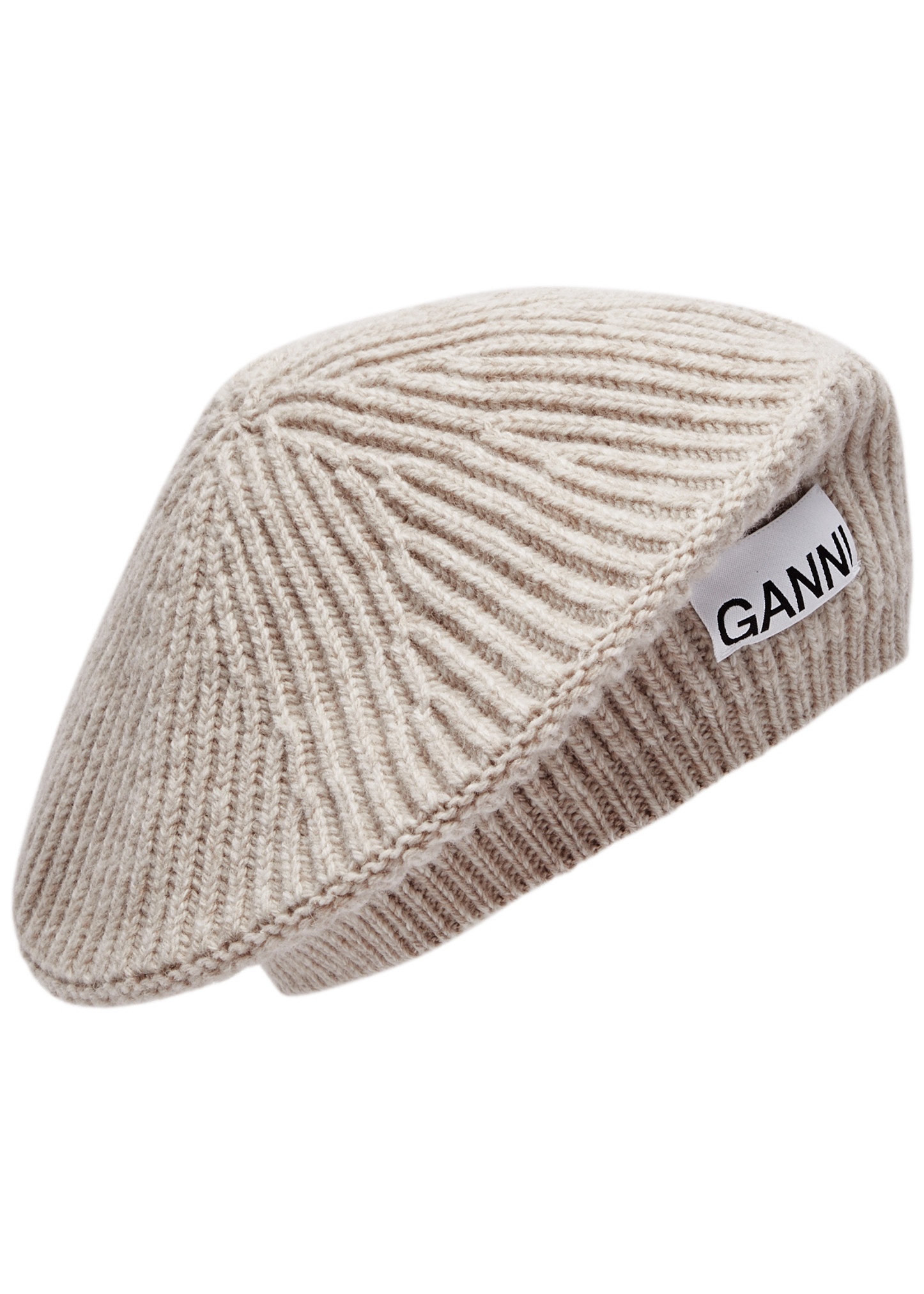 GANNI Ribbed wool-blend beret | harveynichols | REVERSIBLE