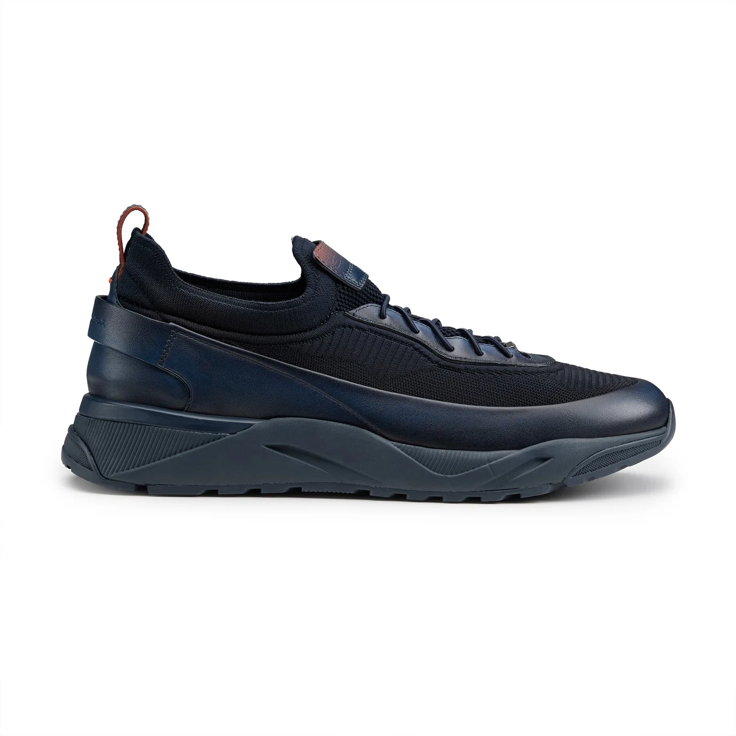 Men's blue leather sneaker - 1