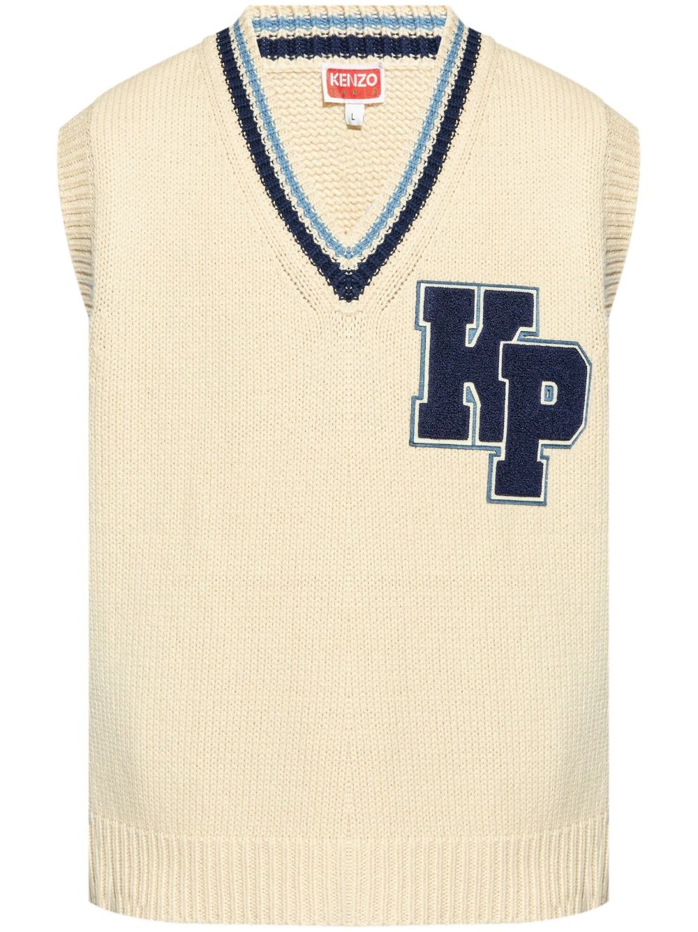 logo-appliquÃ© wool vest - 1