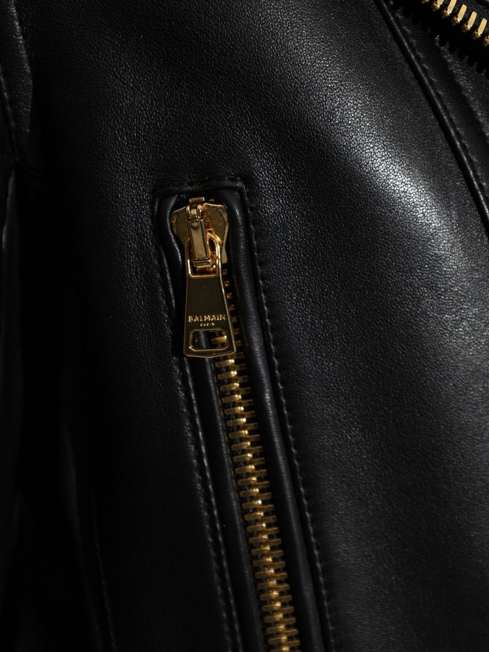 asymmetrical-zip leather jacket - 5