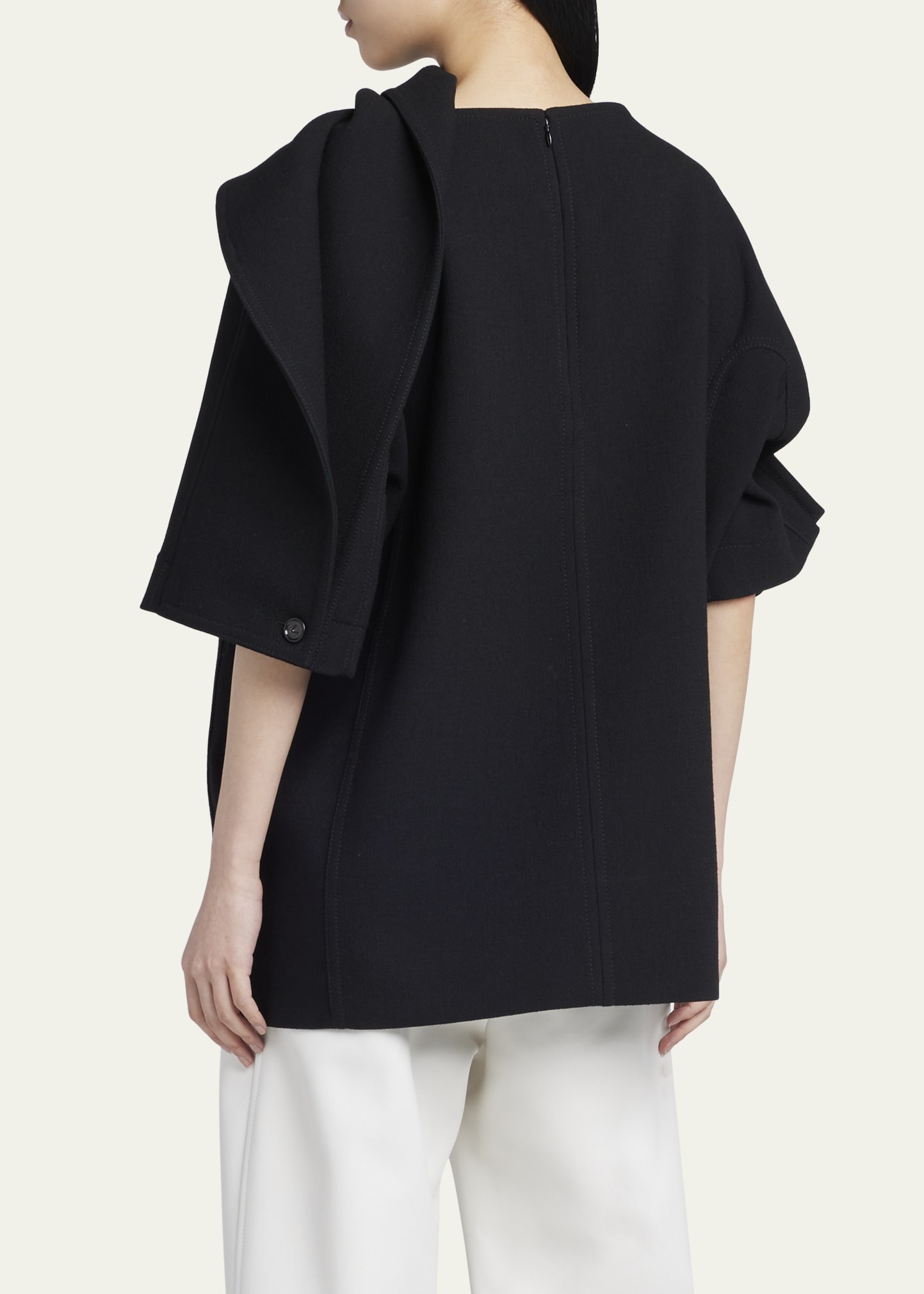 Light Double Wool Crepe Top - 3