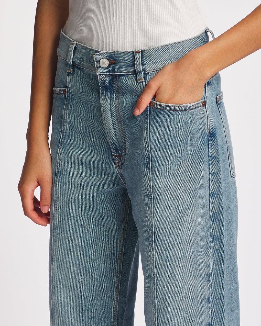Jeans Loose Fit Dark Blue Denim Light blue - 5
