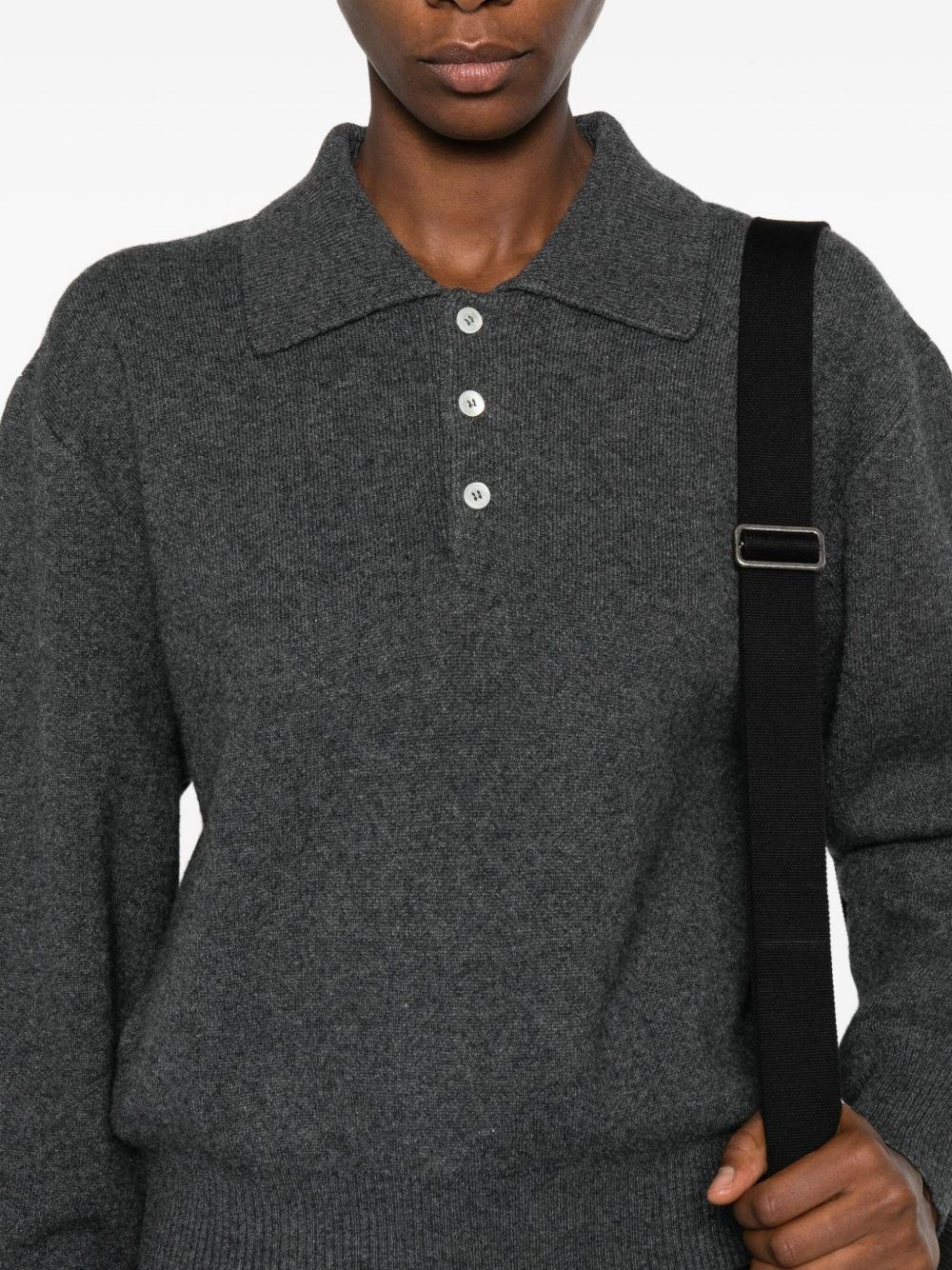 Wool blend polo sweater - 4