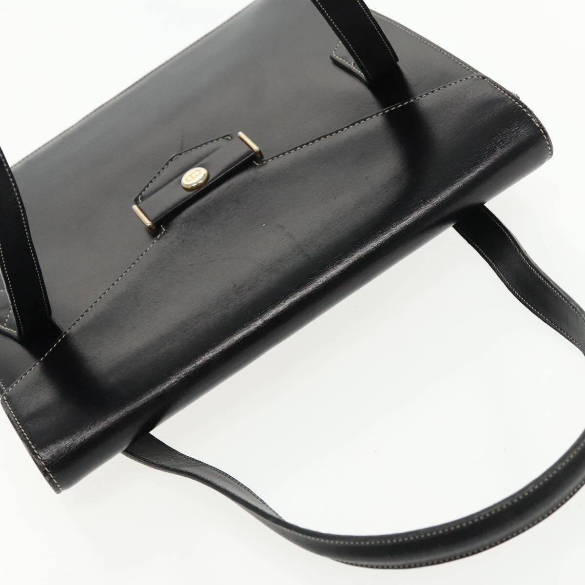 DIOR Hand Bag Leather Black Gold - 6
