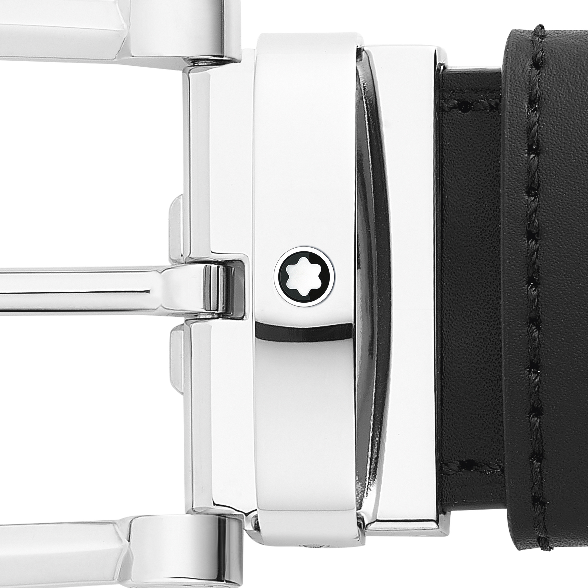 Horseshoe buckle black/brown 35 mm reversible leather belt - 2