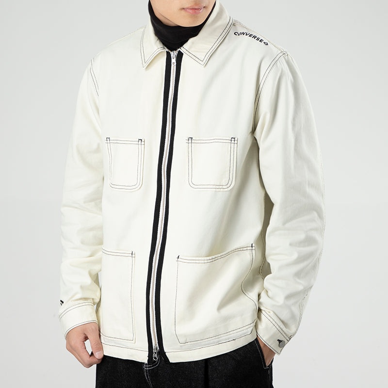 Converse Pocket Woven Long Sleeves Jacket 'White' 10020896-A04 - 5