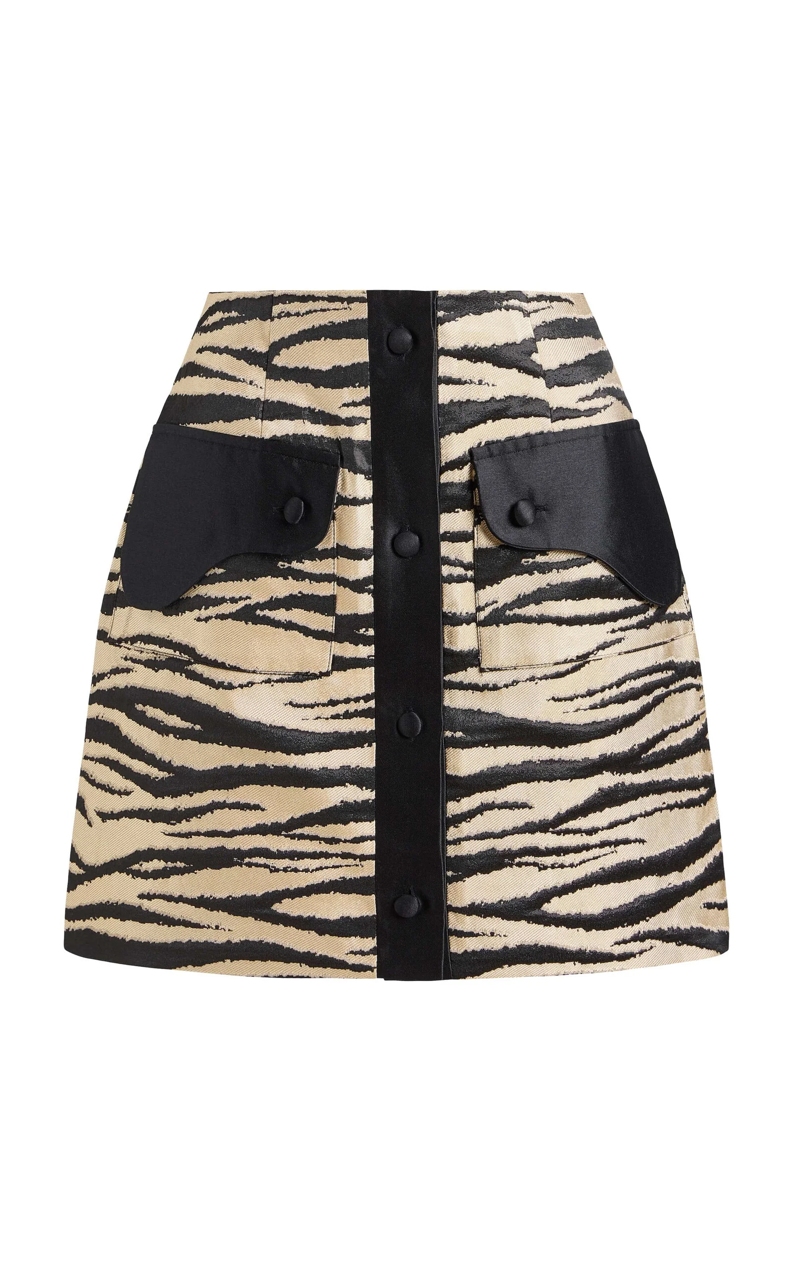 Noor Zebra-Striped Twill Mini Skirt - 1