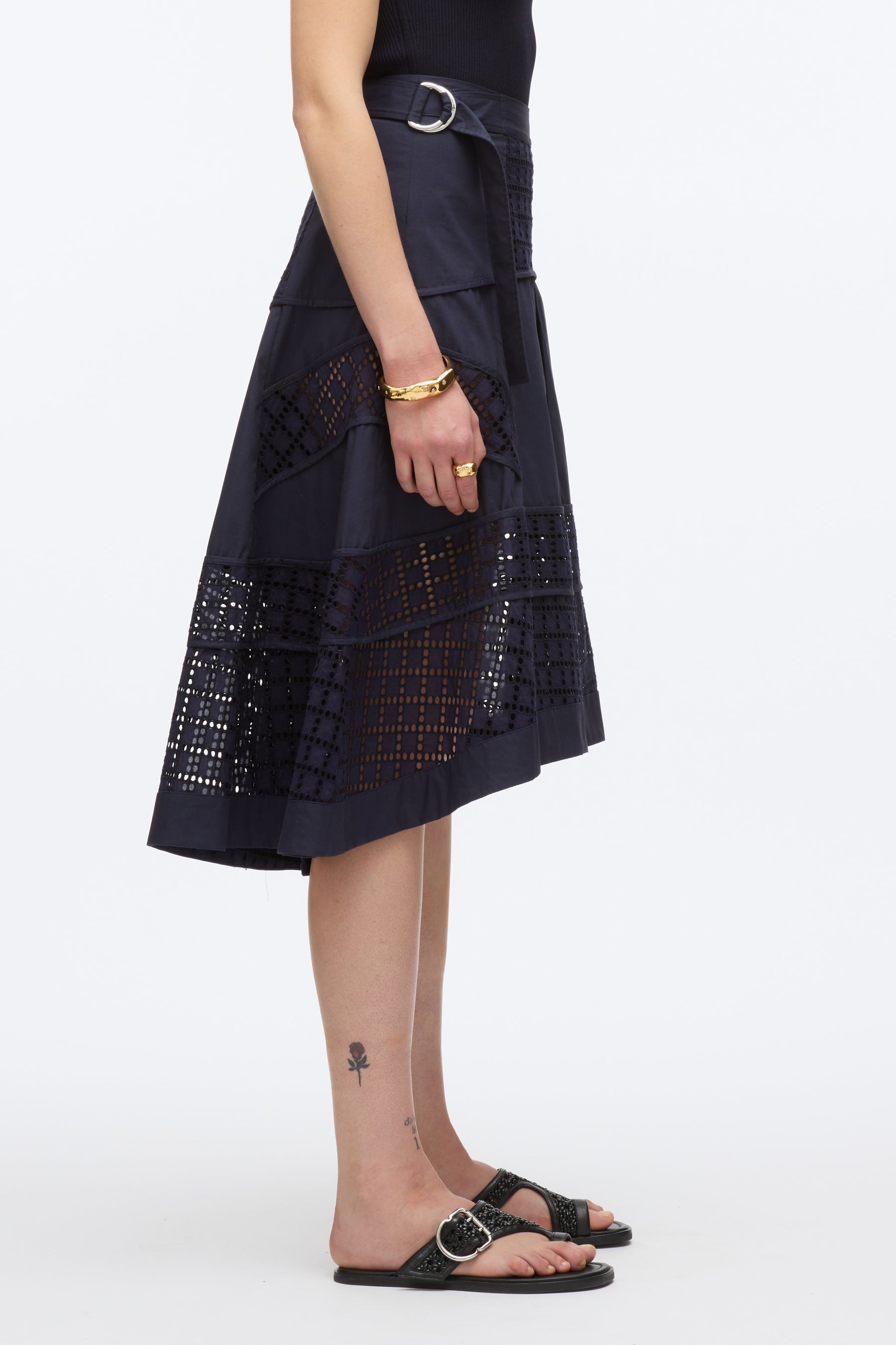 Broderie Anglaise Grid Skirt - 4