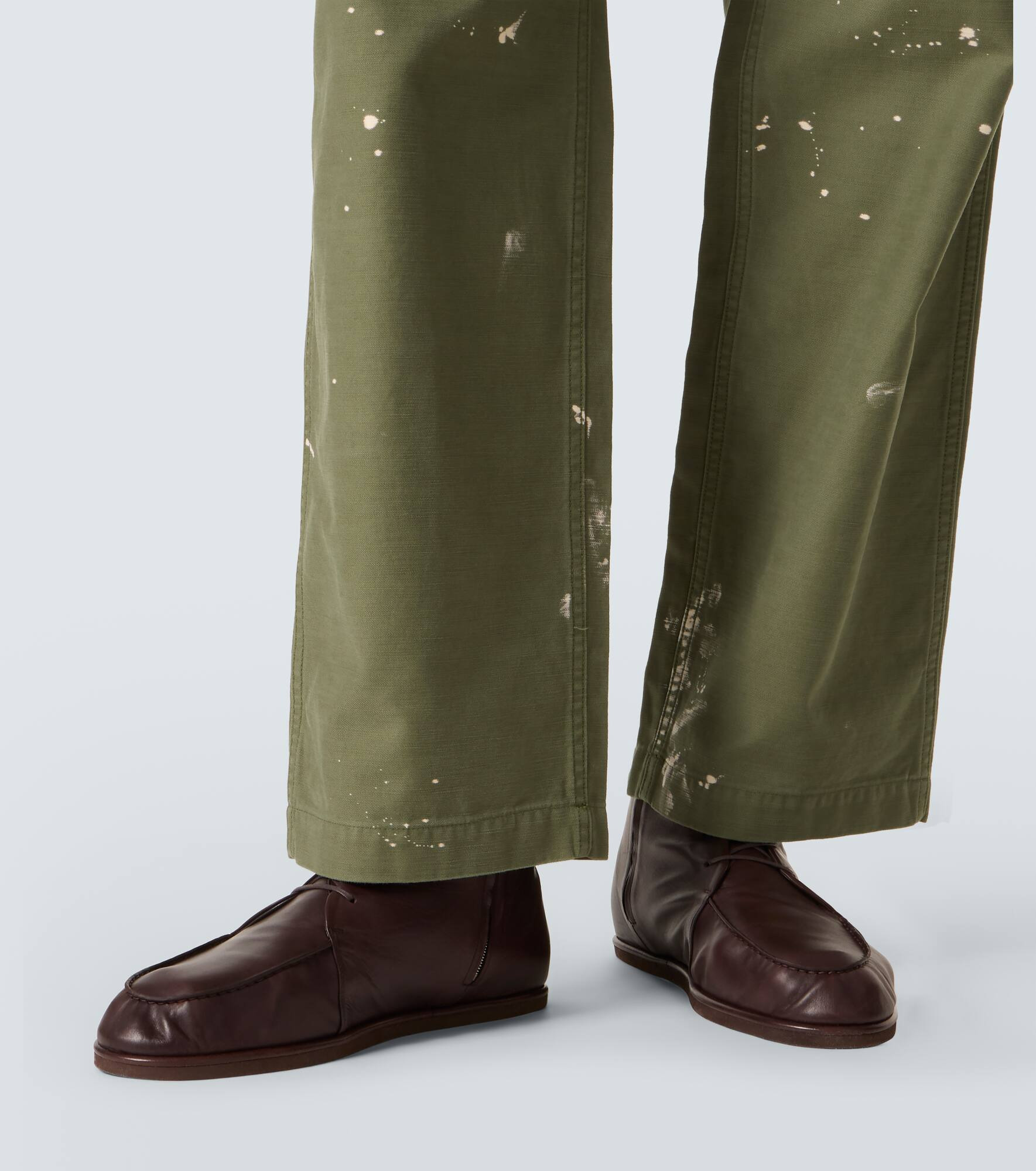 Cotton canvas straight pants - 6