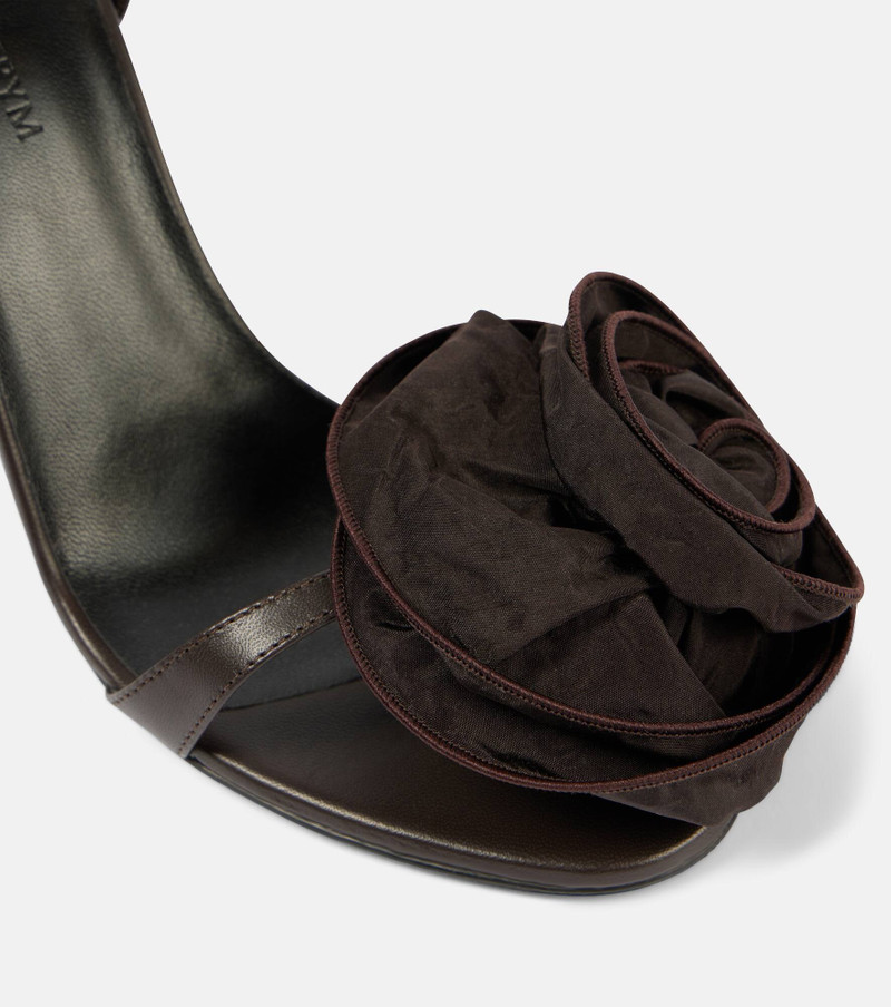 Floral-appliqué satin sandals 6