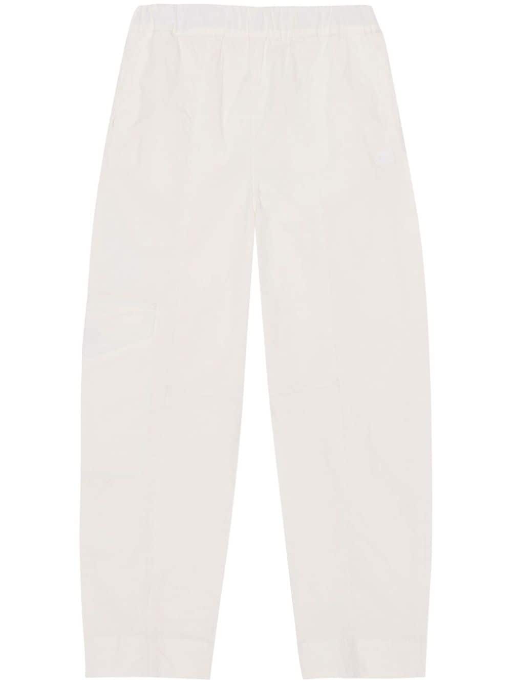 elasticated-waist tapered trousers - 1