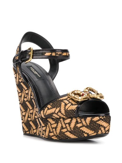 Dolce & Gabbana DG Amore braided wedge sandals outlook