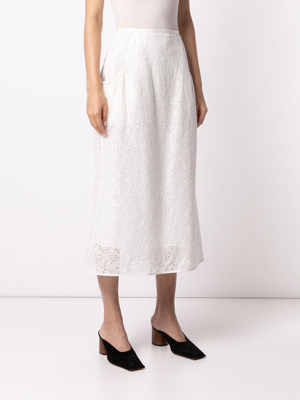 embroidered lace cotton skirt - 3
