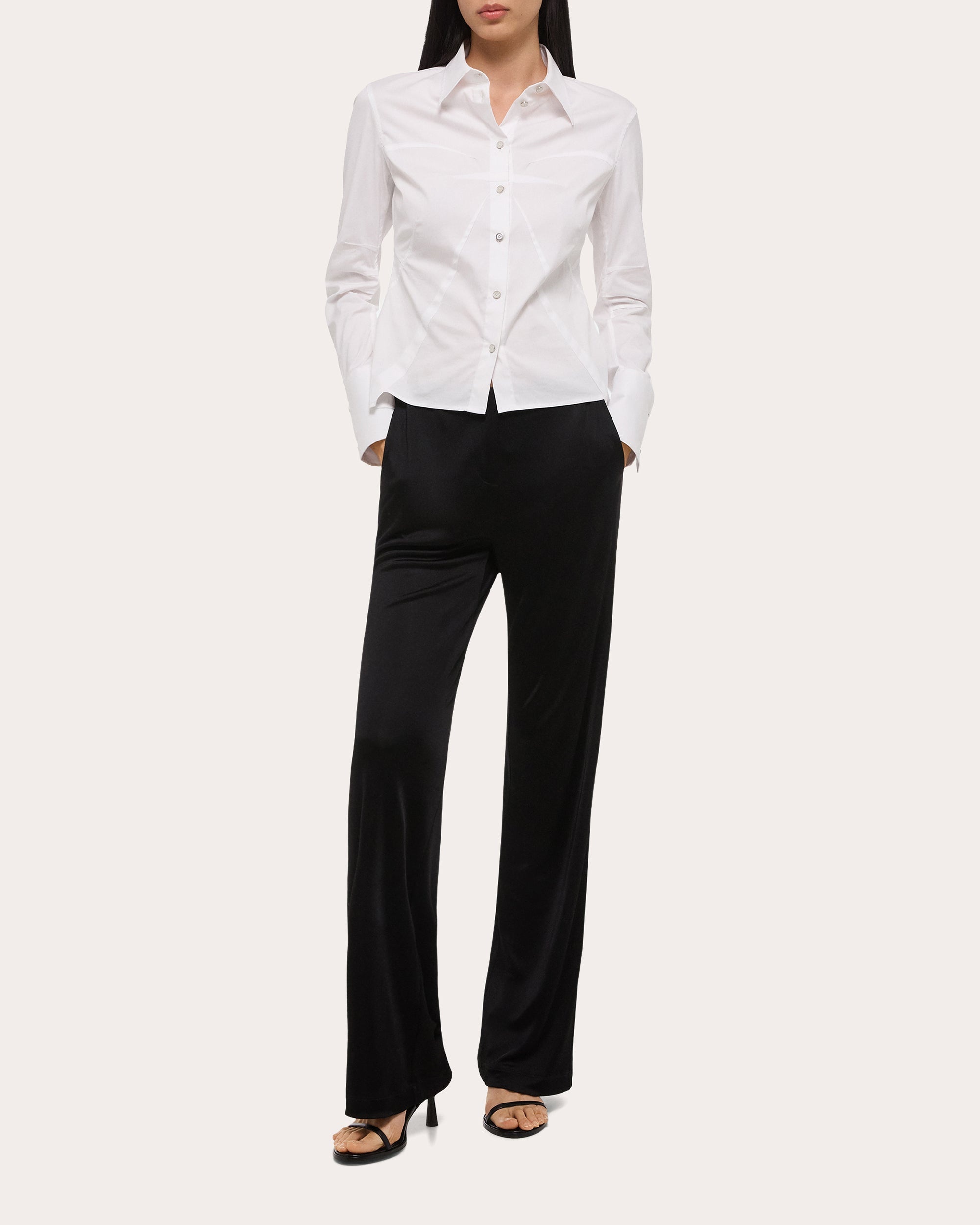 Poplin Bustier Button-Up Shirt - 1