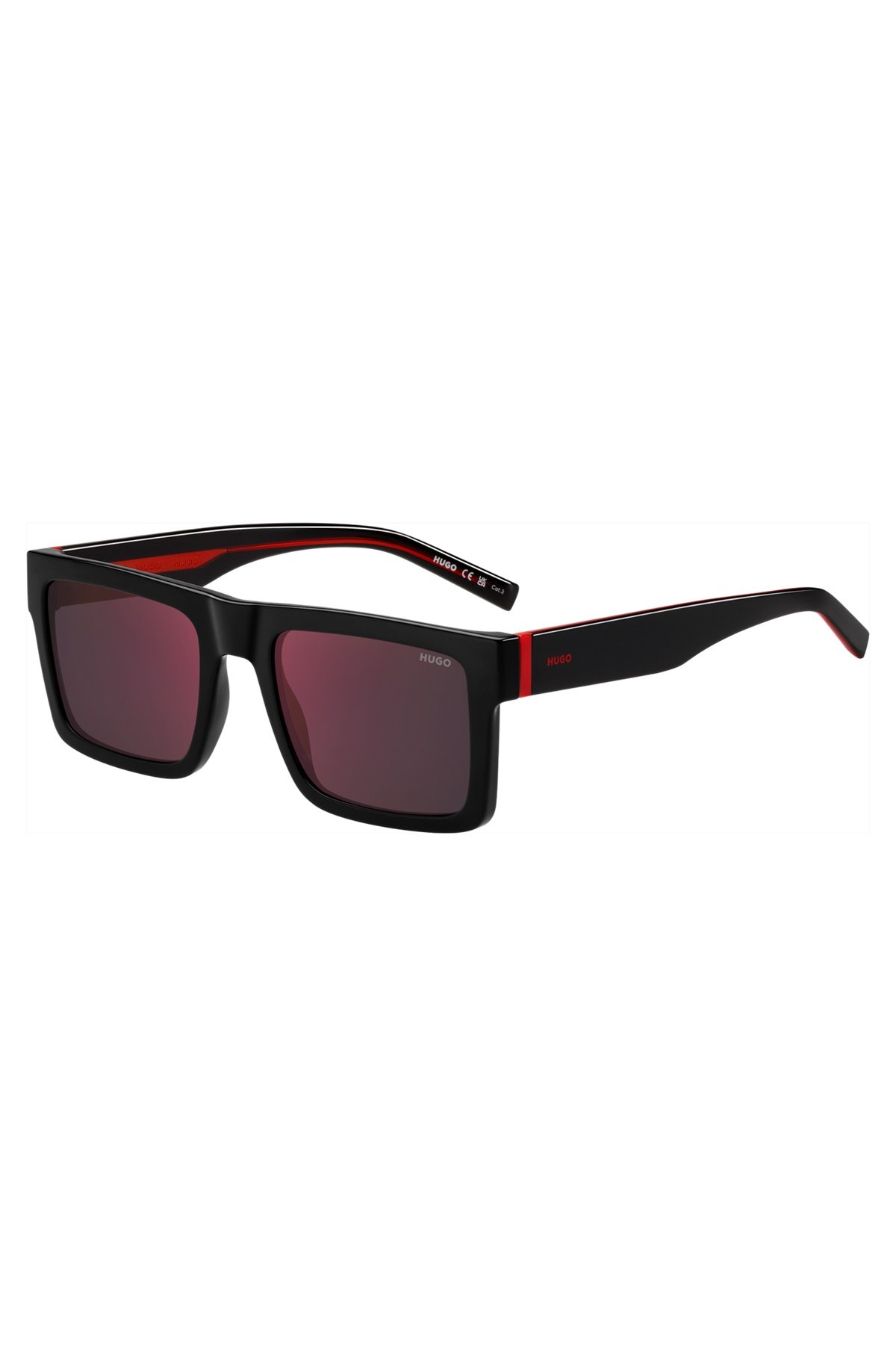 BLACK SUNGLASSES WITH SIGNATURE RED ACCENTS - 2