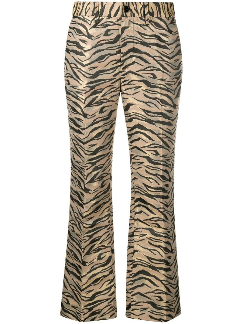 animal-print flared trousers 1