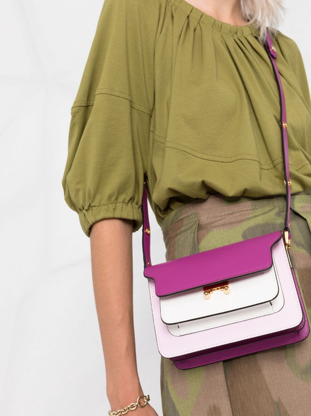 concertina leather shoulder bag - 3