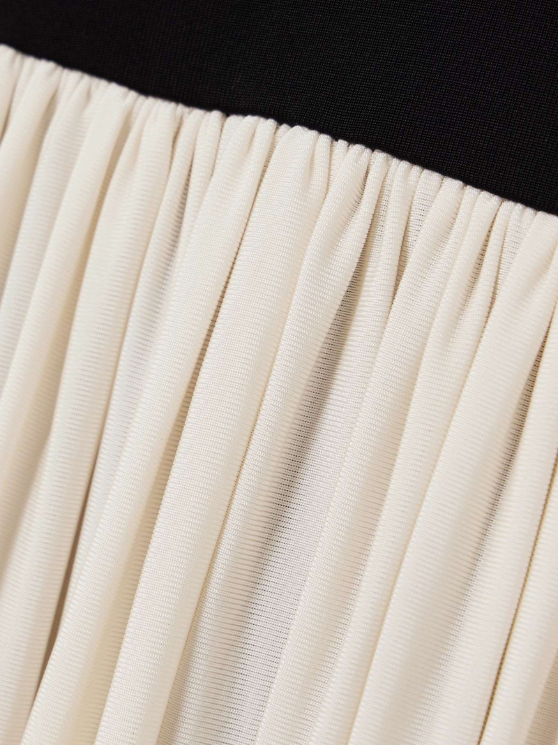 Two-tone pleated jersey halterneck maxi dress 4