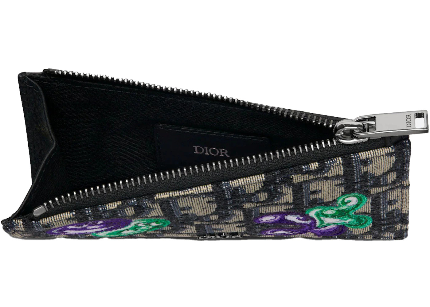 Dior x Kenny Scharf Zipped Card Holder Beige/Black - 3