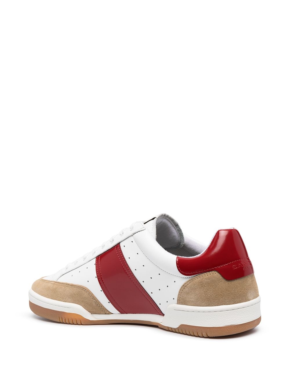 contrast-panel leather trainers - 3