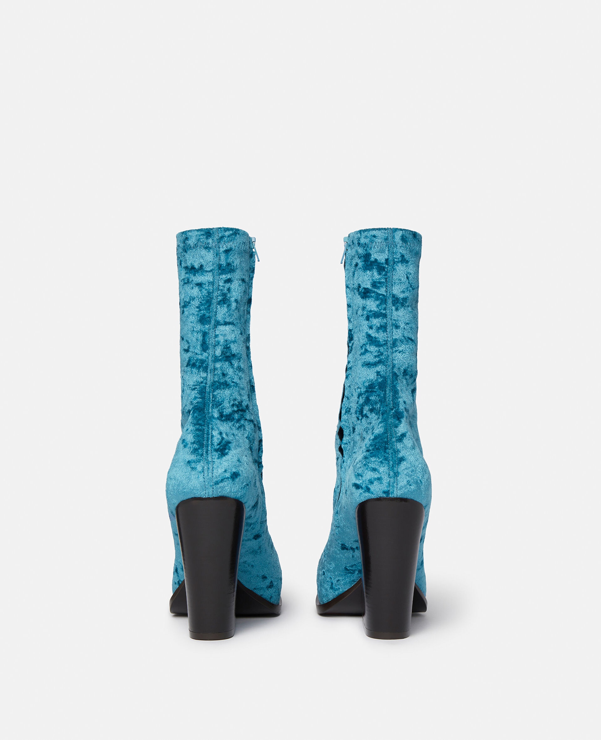 Crushed Velvet Cowboy Ankle Boots - 4