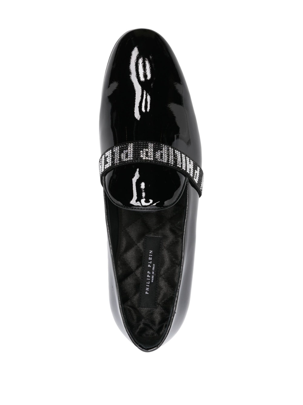 logo-embellished patent slippers - 4