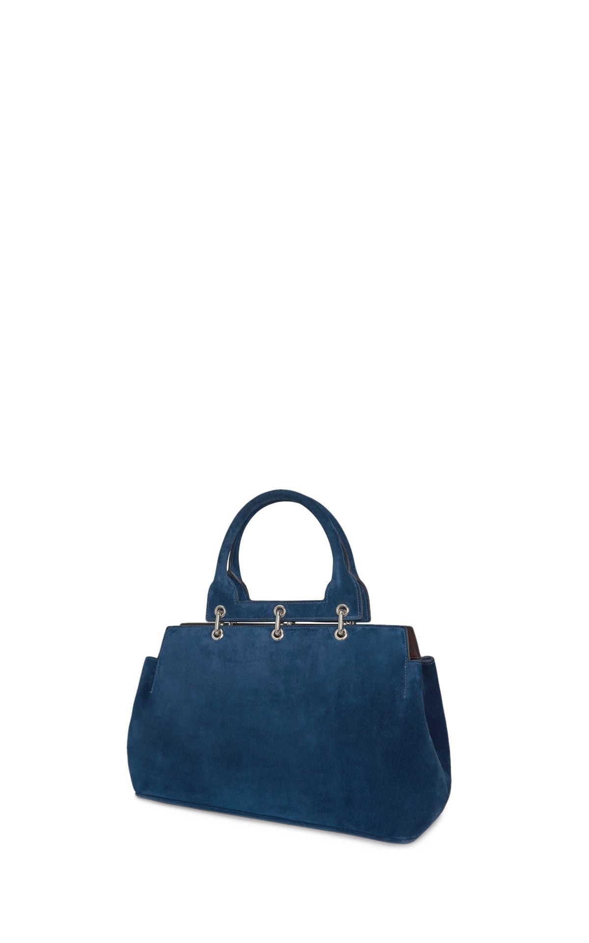 Small Amethyst Bag in Navy Suede - 2